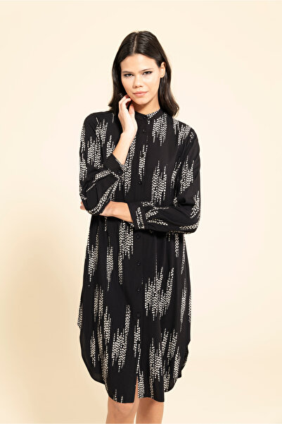 MİRAŞE MODA Diamond Collarless Tunic Dress (110 cm)