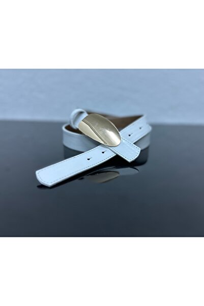 VERAMO حزام نسائي أنيق وحديث من الجلد اللامع مع تفاصيل إبزيم ذهبي