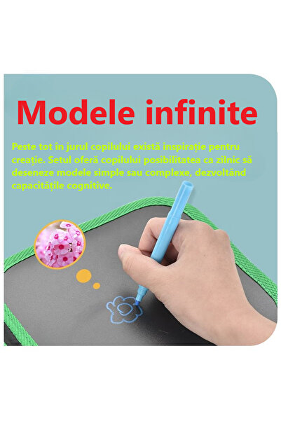 LUDIRO Σετ Σχεδίου, Επαναχρησιμοποιήσιμο, 8 Μαρκαδόροι που Σβήνουν με Νερό, Ταινία Μοτίβου Σχεδίου