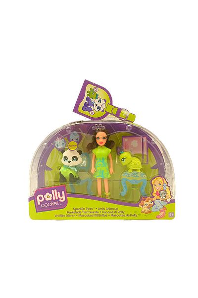 Polly Pocket Polly Pocket Doll and 2 Animals Set, Sparklin` Pets Collection, Kerstie