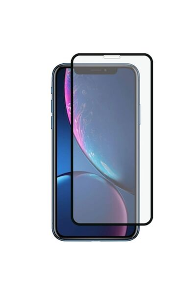 bzstore Protector de ecran din sticlă premium pentru iPhone 11 și iPhone XR (6.1"), acoperire completă 5D, lipici complet, negru