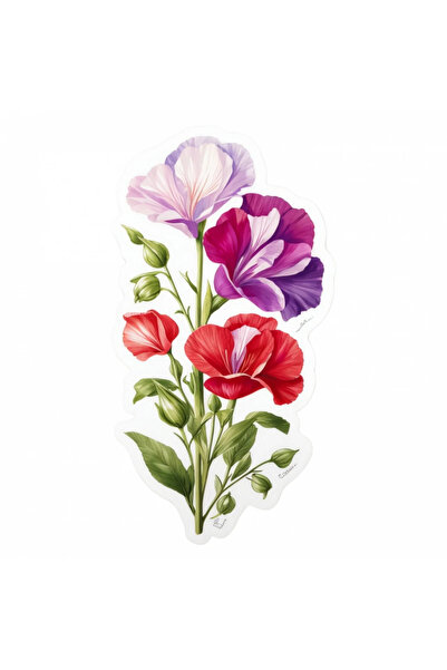 INOVATIX Set de 8 autocolante cu flori de mazăre dulce, INOVATIX®. 6 cm