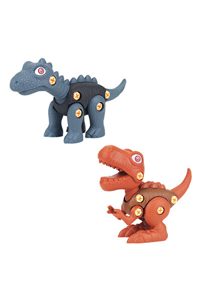 LUDIRO Σετ 2 διαδραστικών παιχνιδιών STEM DIY, κατασκευαστικοί δεινόσαυροι, Τυραννόσαυρος Ρεξ και Βραχιόσαυρος