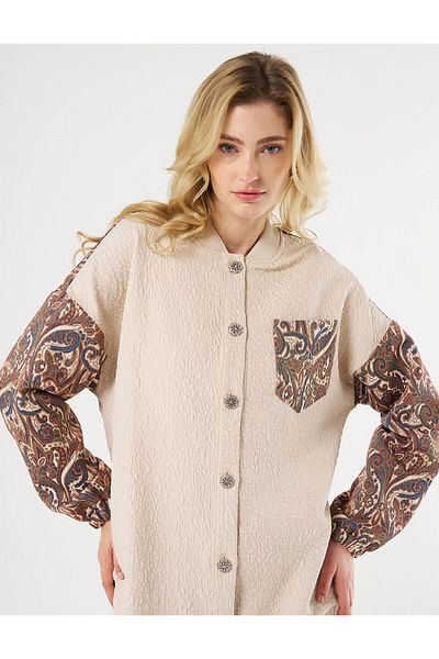 Kayra Μπουφάν με υφή με γαρνιτούρα Jacquard