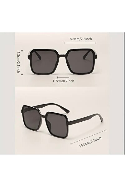 HAB TRADE Black Square Large Unisex Glasses