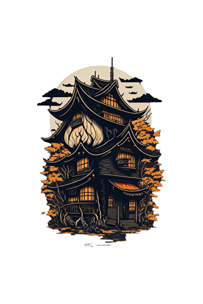 INOVATIX Set de 8 bucăți, autocolant pagodă japoneză, INOVATIX®. 6 cm