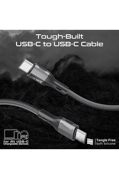 Promate Strong and durable USB-C cable provides 60W fast charging, 120cm long