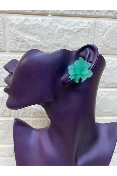 sema aksesuar Flower Leaf Summer Earrings - Acrylic Bone Earrings