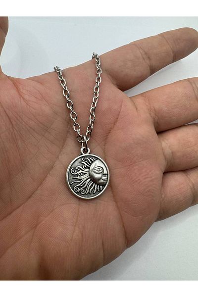 Herşey Nota Unisex Necklace with Half Sun Figure |   Minimalist Design with 60 cm Chain