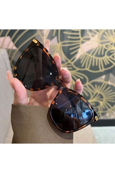 HAB TRADE Leopard Patterned Cat Eye Sunglasses