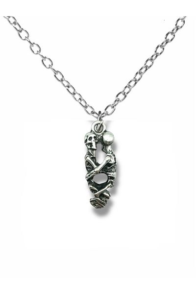 Herşey Nota Unisex Necklace with Wrapped Skeletons Figure |   Gothic Design |   60 cm with Chain