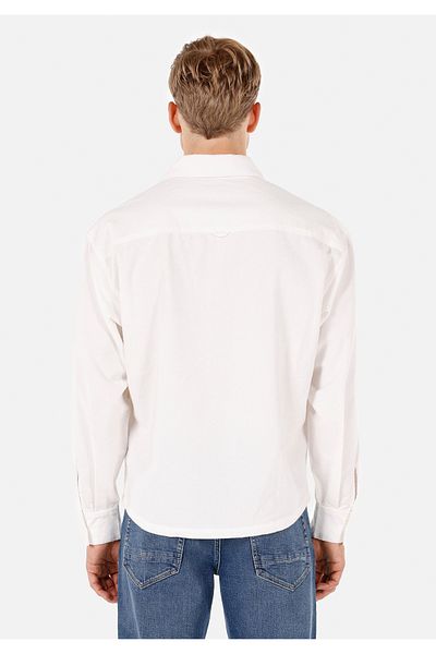 Colin's Boxy Fit Shirt Neck Plain Men's White Long Sleeve Shirt