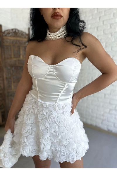 moneta boutique Mini rochie florală cu șireturi cu corset de top pentru femei