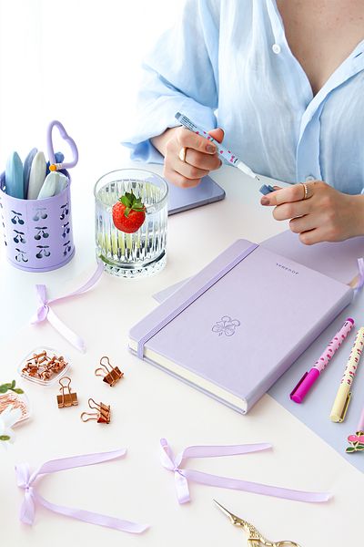 PAPERORA A5 Bullet Journal Dotted Notebook 140 Gr. 80 Sheets Lavender Mist