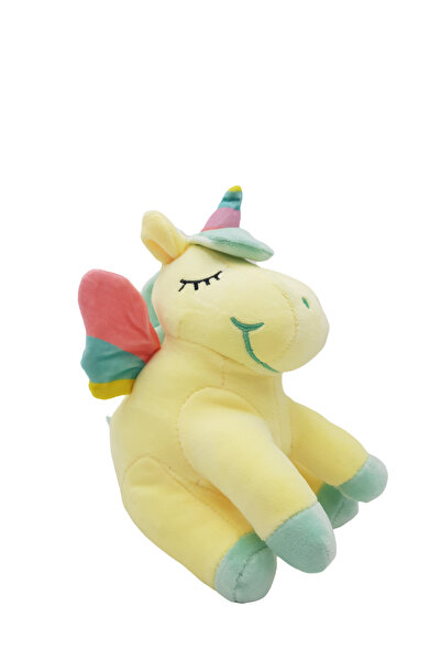 LUDIRO Λούτρινο παιχνίδι μονόκερος με φτερά, κίτρινο