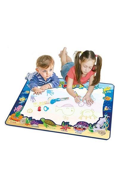 LUDIRO Water Painting Set, Water Magic Mat, Sea Animals, Blue