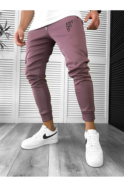 dehaine Men's Sweatpants, Slim Fit, Just, 12616, Brown