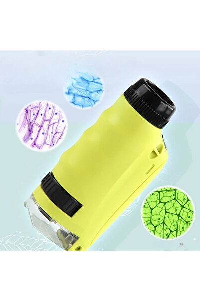 LUDIRO Φορητό Μικροσκόπιο 60-180x, Εξερευνήστε τον Μικροσκοπικό Κόσμο με Διπλή Εστίαση, Κίτρινο