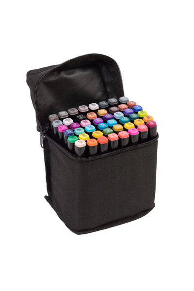 LUDIRO Σετ 48 επαγγελματικών μαρκαδόρων, ζωηρά πολύχρωμα χρώματα με μελάνι με...