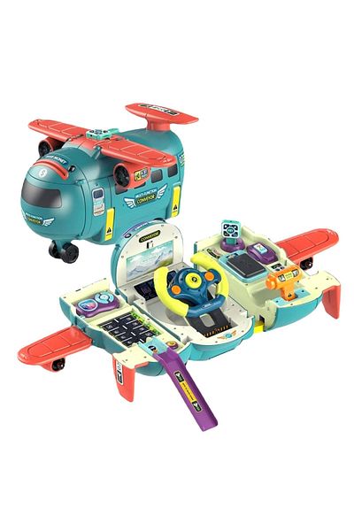 LUDIRO Multifunctional Transformable Airplane, Flight and Driving Simulator, Realistic Sounds
