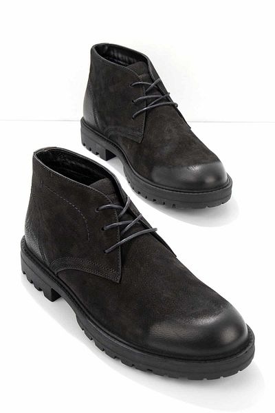 Hush Puppies Μαύρα ανδρικά μποτάκια και μποτάκια από γνήσιο δέρμα Hp1144076901