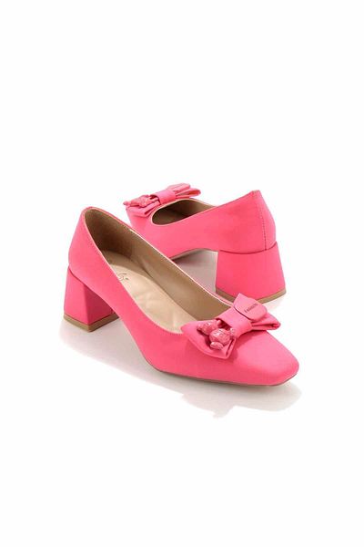 Bambi Pantofi clasici cu toc de damă fucsia mat K01213355538