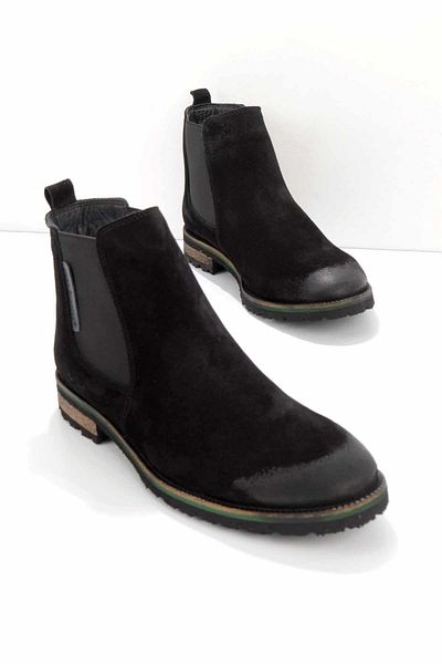 Hush Puppies Μαύρες ανδρικές μπότες & μποτάκια από γνήσιο δέρμα Hp1144177901