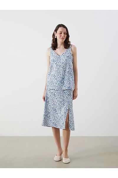LC Waikiki Lcwaikiki Classic Elastic Waist Floral A-Line Skirt (S5)