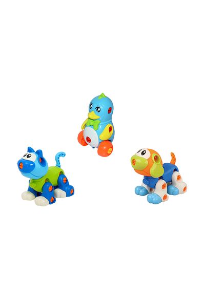 LUDIRO STEM DIY Building Set, 3 Animals, Puppy, Penguin, Kitten, 2 Screwdrivers Included