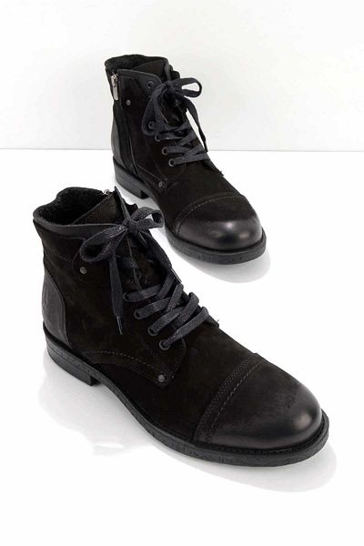 Hush Puppies Μαύρες ανδρικές μπότες & μποτάκια από γνήσιο δέρμα Hp1144176501