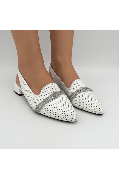 Mariolucci Women's Casual Babet (Zimbali) Genuine White Leather