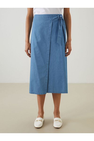 LC Waikiki New Season Women's Jean Skirt with Elastic Waist - S5P942Z8