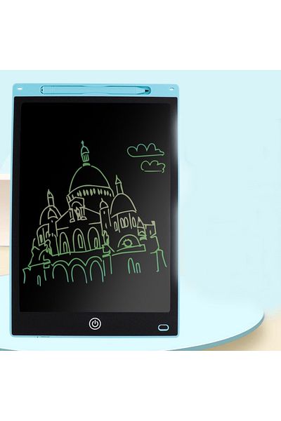 LUDIRO LCD Writing and Drawing Tablet, 12 Inch Diagonal, Multicolor Writing, Blue