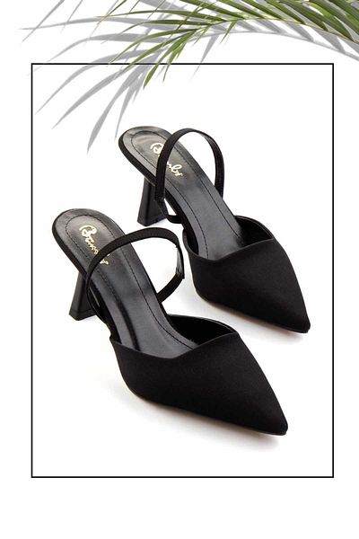Bambi Matte Black Women's Classic Heeled Shoes K01192167538