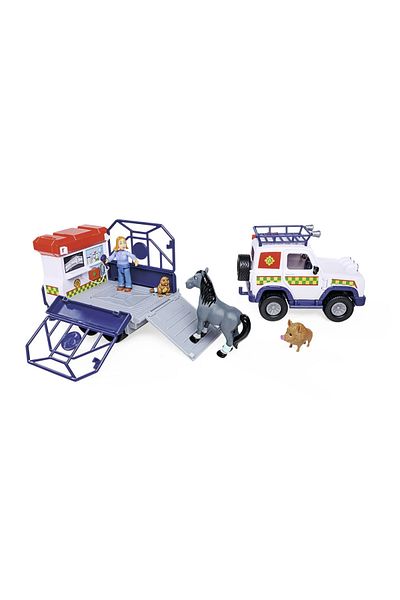 Simba FIREMAN SAM ANIMAL RESCUE VEHICLE WITH FIGURES AND TRAILER