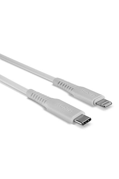 LİNDY Cablu 2m USB C 2.0 to Lightning, alb