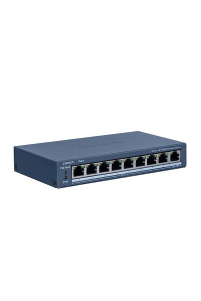 Hikvision Switch PoE DS-3E1309P-EI/M: 8 × 10/100 Mbps PoE port, 1 × Gigabit RJ45 port, 8 portur