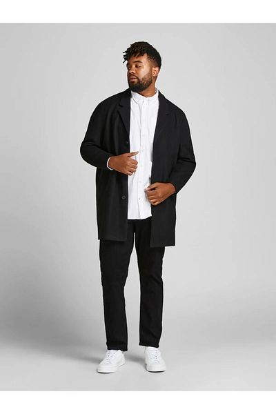 Jack & Jones Plus Men's White Jjeoxford Shirt L/S S21 Noos Pls Plus Size Shirt 12190444-White