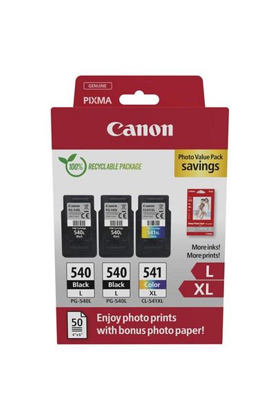 Canon PG-540L X2 /CL-541XL Photo value pack ink cartridge, black capacity: 2 X 300
