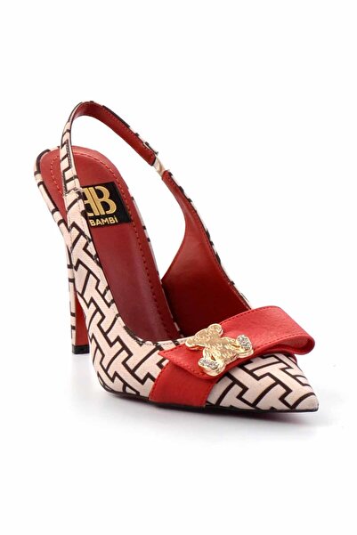 Bambi Bézs színű női klasszikus sarkú cipő K01455118210