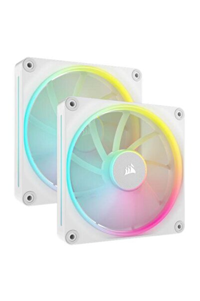 Corsair iCUE LINK LX140 Kit ventilatoare carcasă RGB de 140mm, Set de 2, Alb