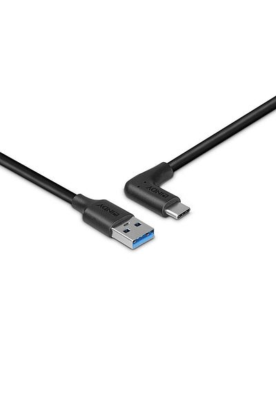 LİNDY Video Cables Lindy USB A to C Cable, 90° 1m black
