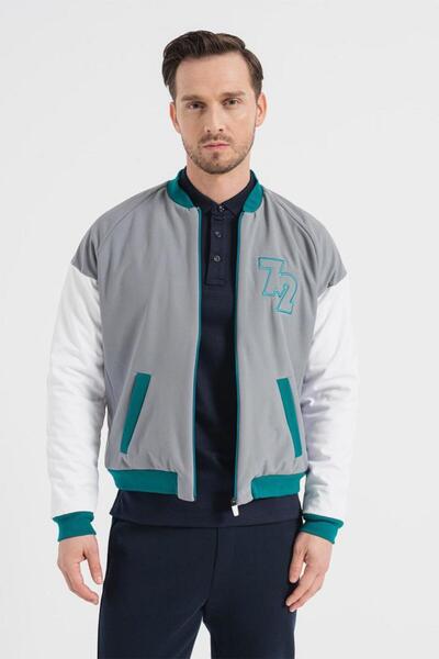 Pegas , Jacheta bomber cu maneci raglan, Alb, Verde persan, Gri, M