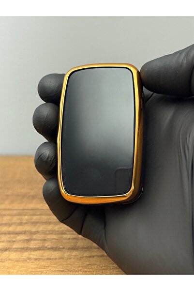 Luxe Aksesuarr Range Rover-land Rover Smart 2012 Husă de protecție pentru chei din silicon compatibilă cu 5 butoane Negru Aur