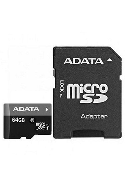 Adata Adata MicroSDXC Memory Card, 64GB, SD Adapter, Class 10