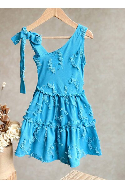 KidsSel Rochie cu bretele brodate din bumbac pentru fete de sezon nou