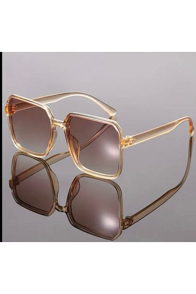 HAB TRADE Cream Transparent Unisex Large Square Sunglasses