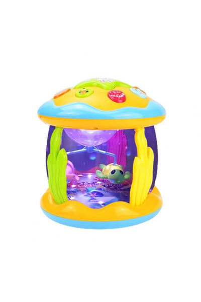 LUDIRO Jucarie Interactiva Bebelusi, Proiector Rotativ, Animale Marine, 8 Moduri de Iluminat