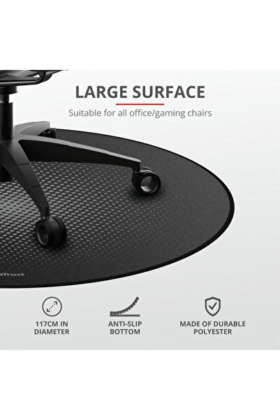 Trust Covoraș de podea Mika pentru scaun de gaming, negru, 1170 x 1170 x 4 mm