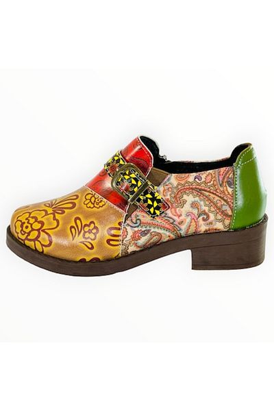 OEM Vadodara Women's Shoes with Low Sole, Indian Ethnic Print, Eco-Leather, Size 36 EU